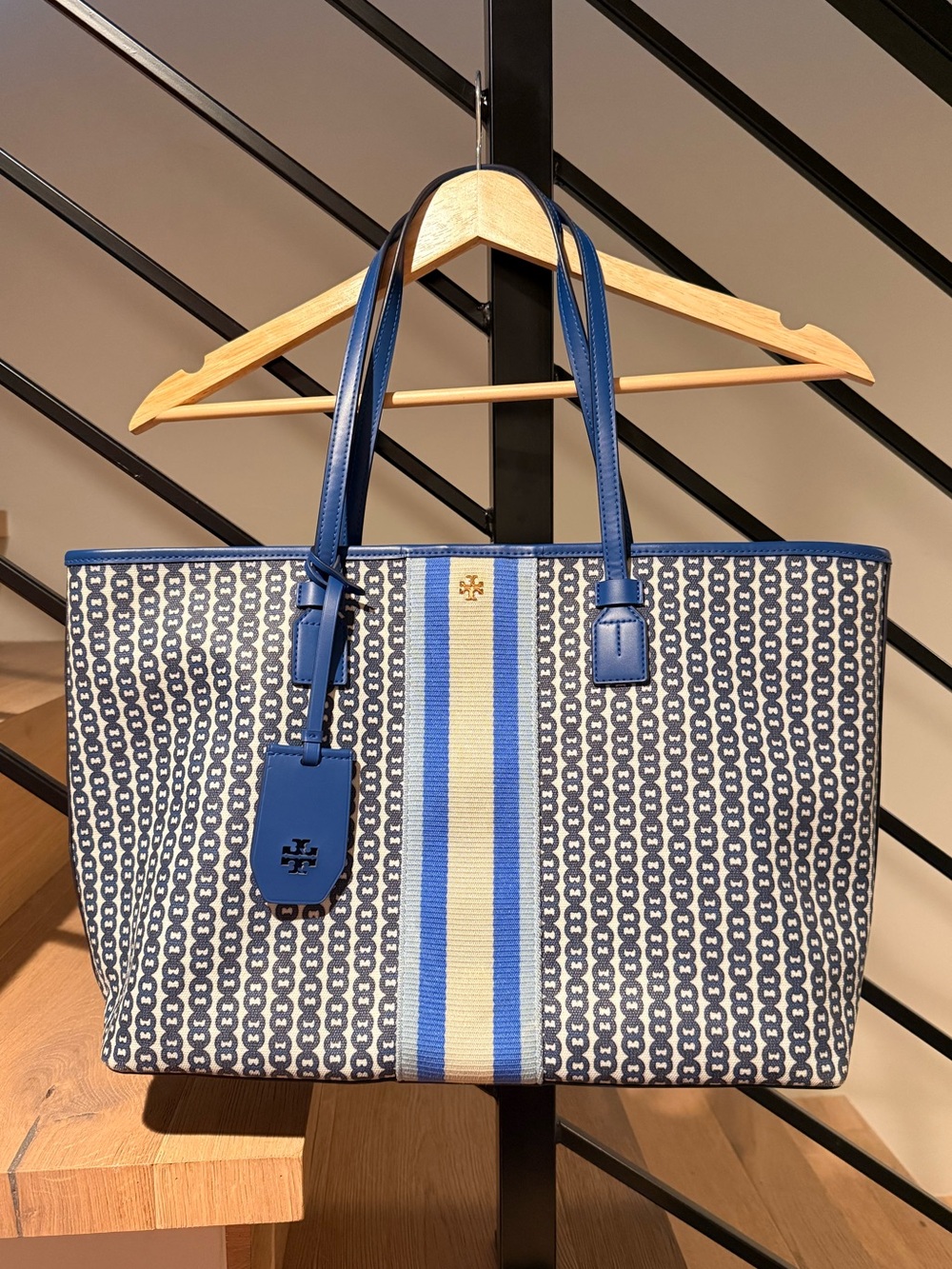 Tory Burch Gemini Link Canvas Tote - Bondi Blue